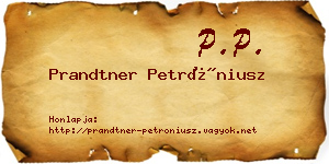 Prandtner Petróniusz névjegykártya